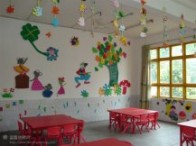 整齐的桌椅-幼儿园环境布置图片-WL019